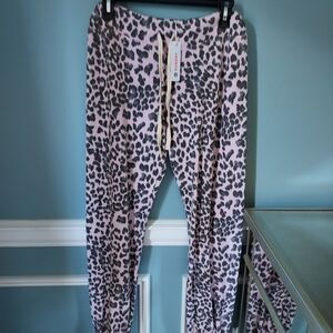 Pink and Black Leopard Print Pants